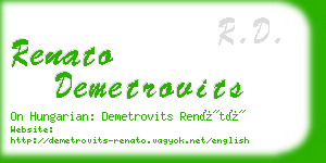 renato demetrovits business card